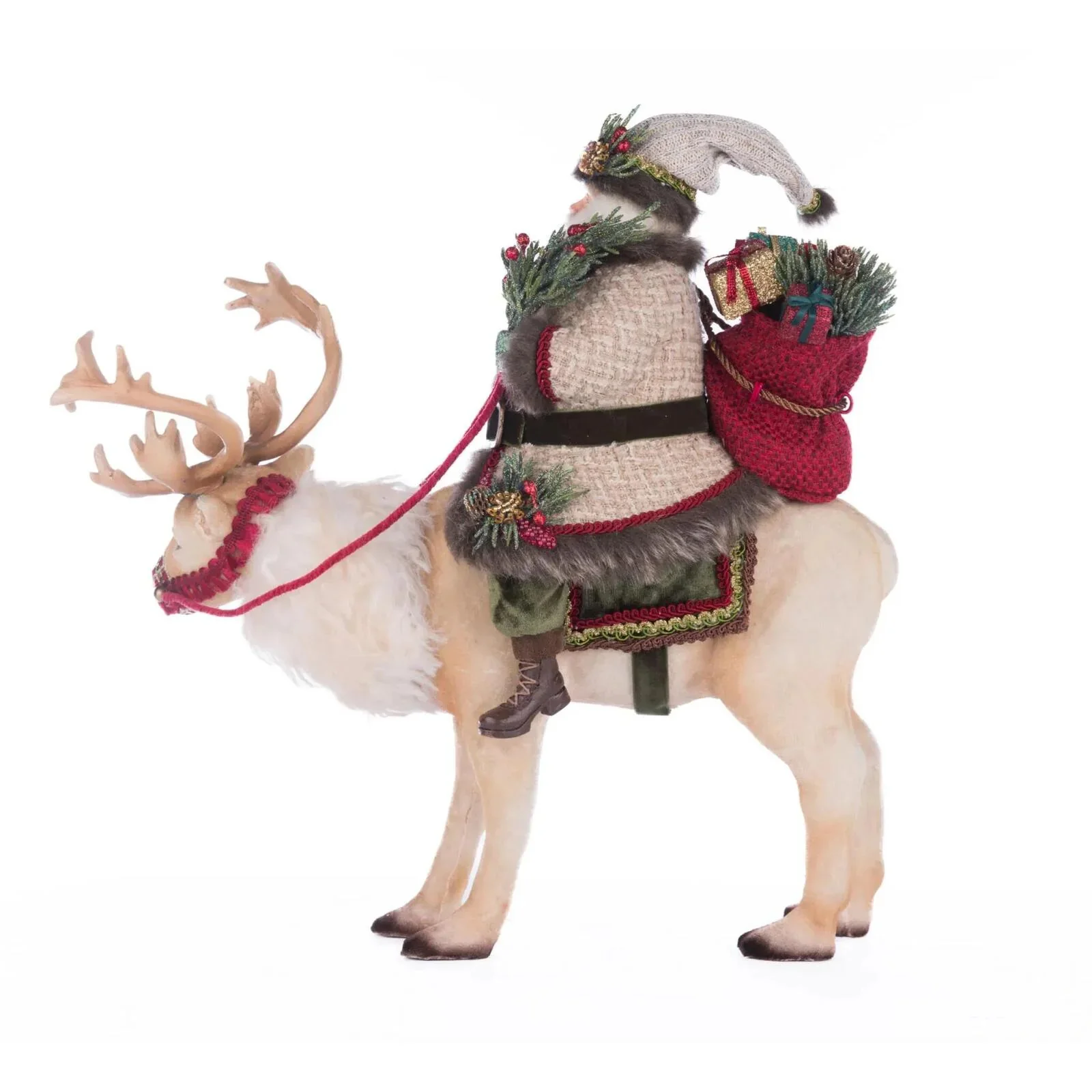 Santa Riding Caribou Figurine, 15" - Image 2