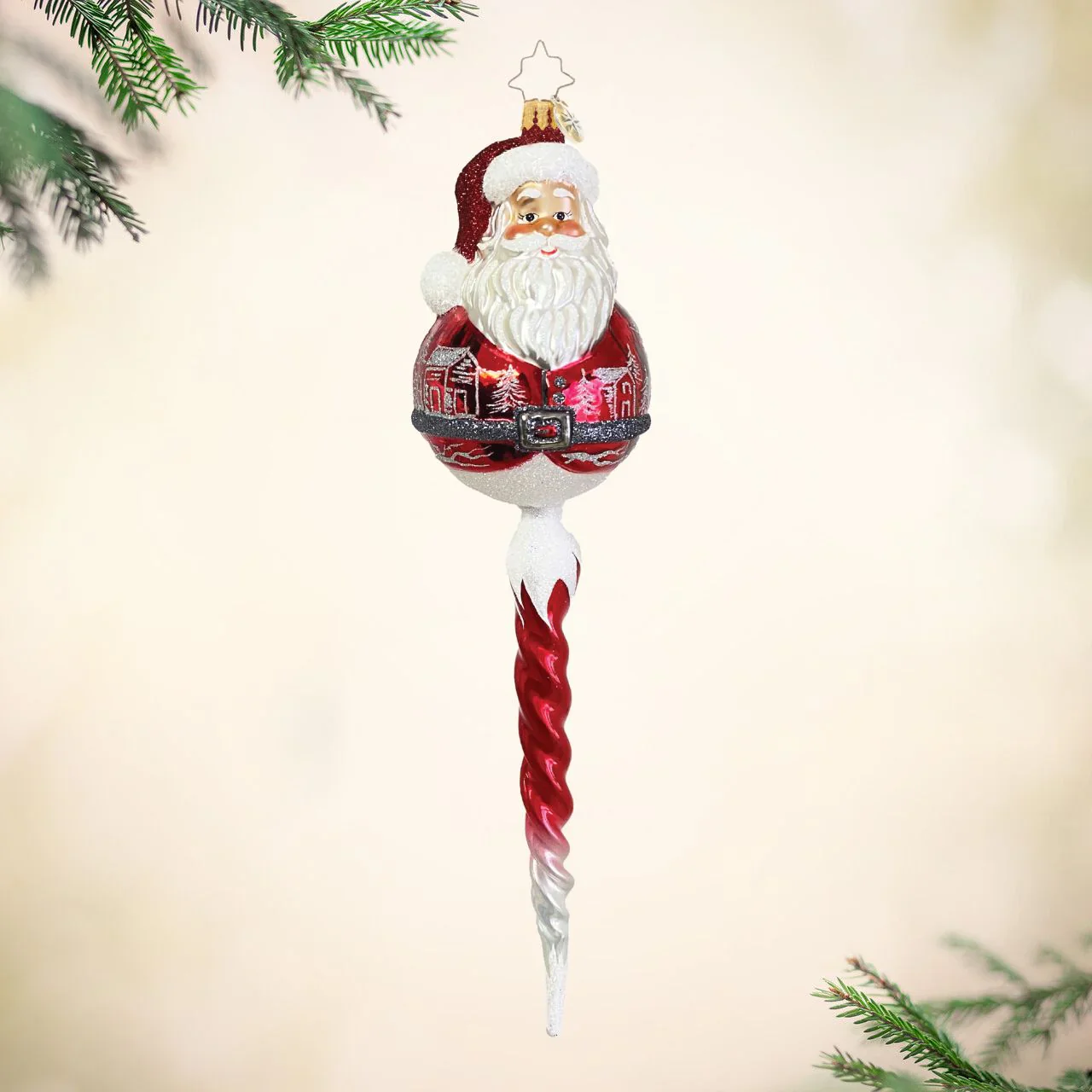 Santa’s Icy Cascade Ornament - Image 2