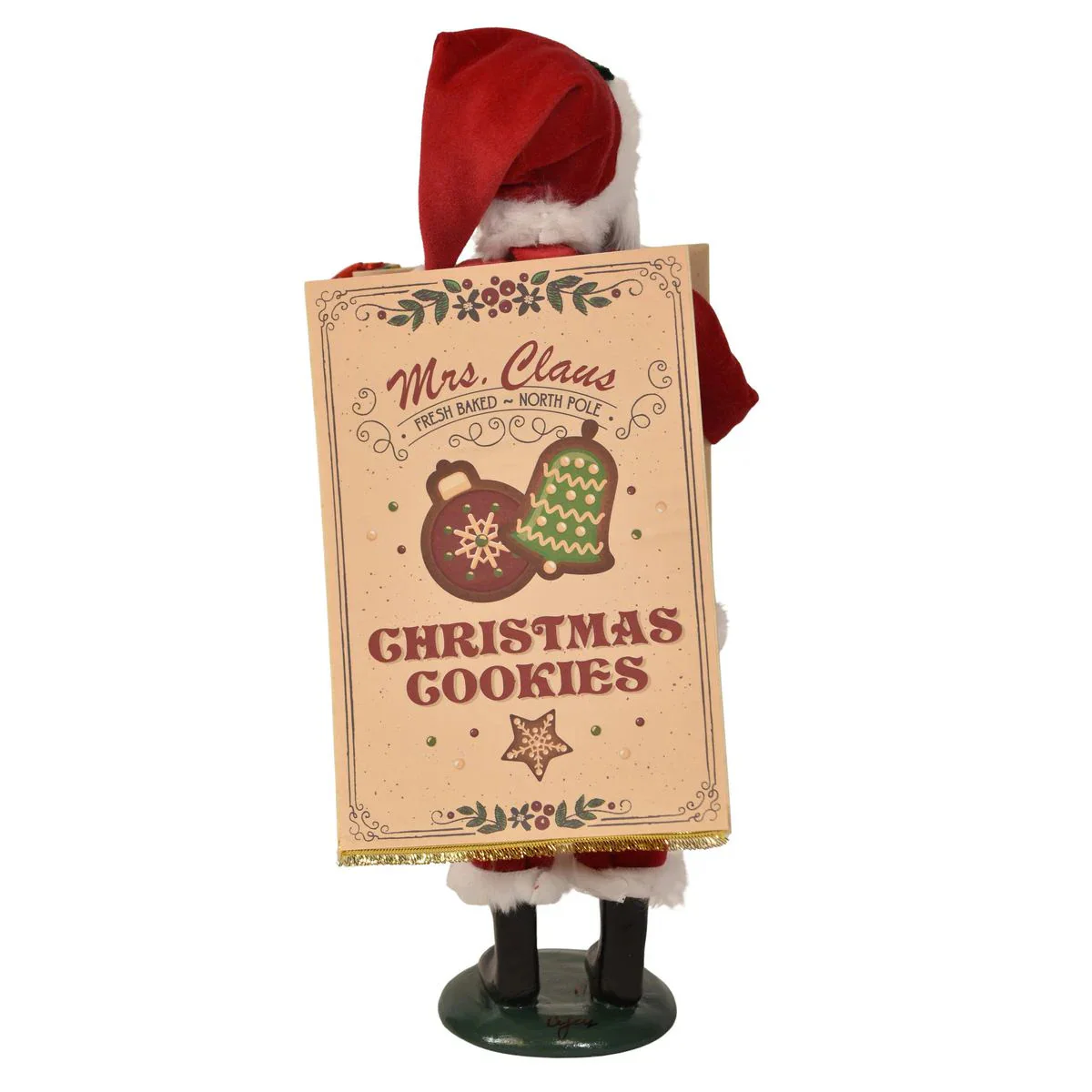 Santa w/Cookie Sandwich Board Caroler Figurine, 13"