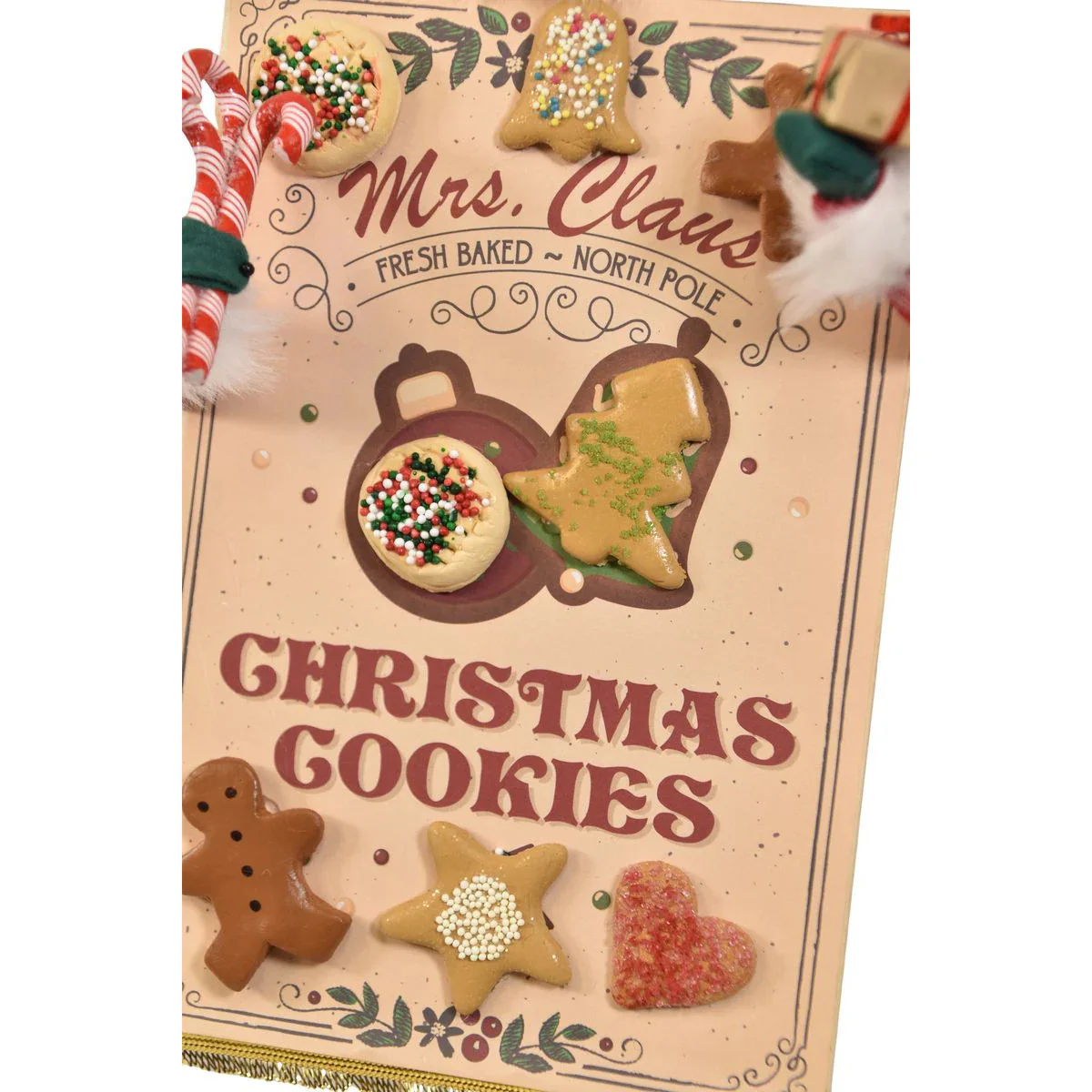 Santa w/Cookie Sandwich Board Caroler Figurine, 13" - Image 2
