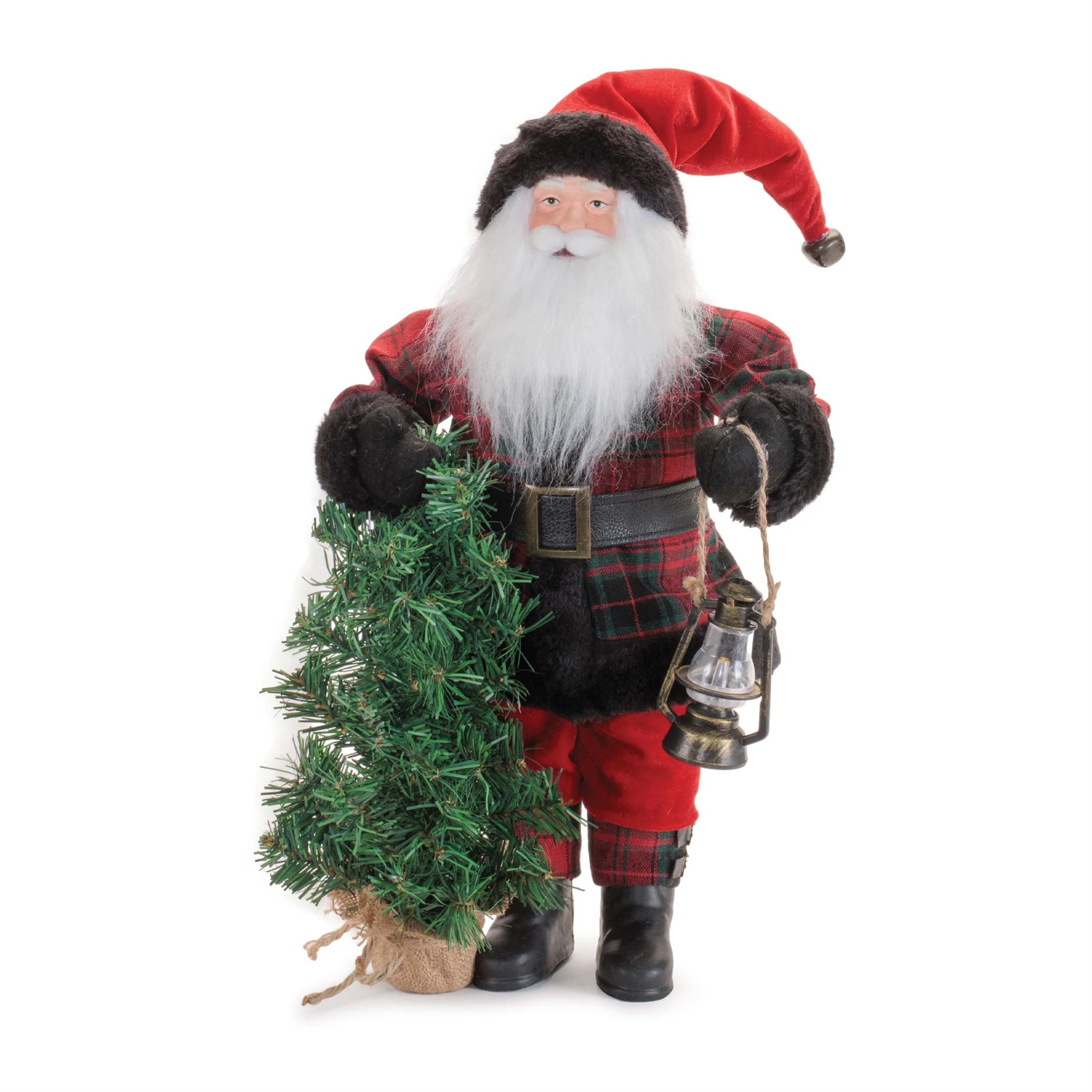 Santa w/Tree & Lantern Figurine, 18.5"