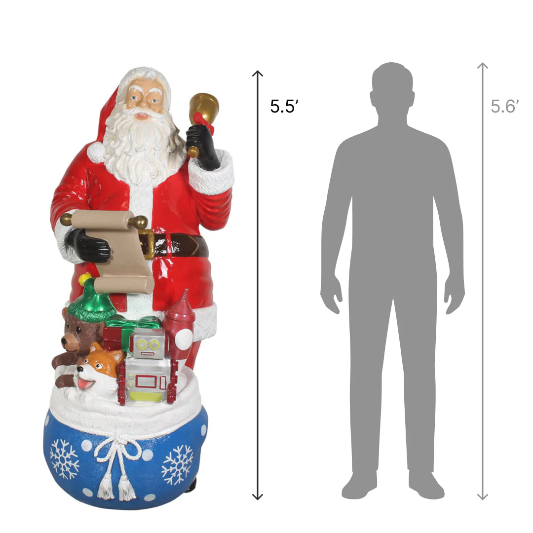 Large Santa w/Scroll Figure, 66" - Image 2