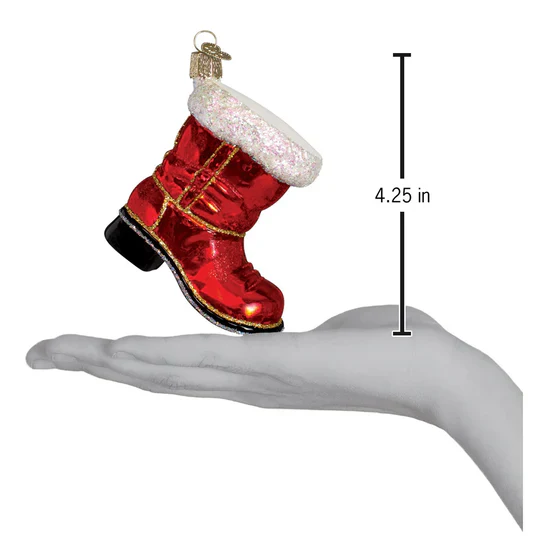Santa's Boot Ornament, 4.25" - Image 3