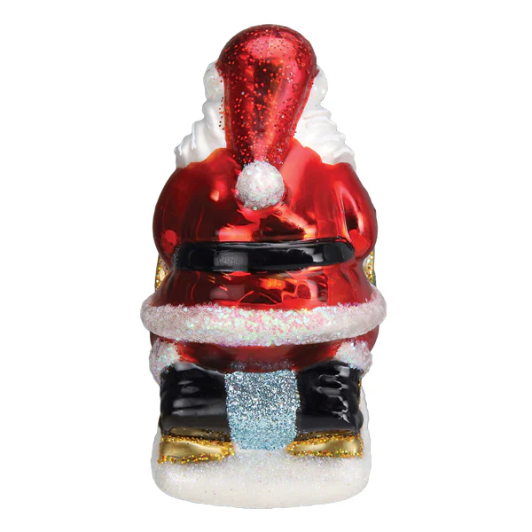 Santa's Dog Sled Glass Ornament - Image 3
