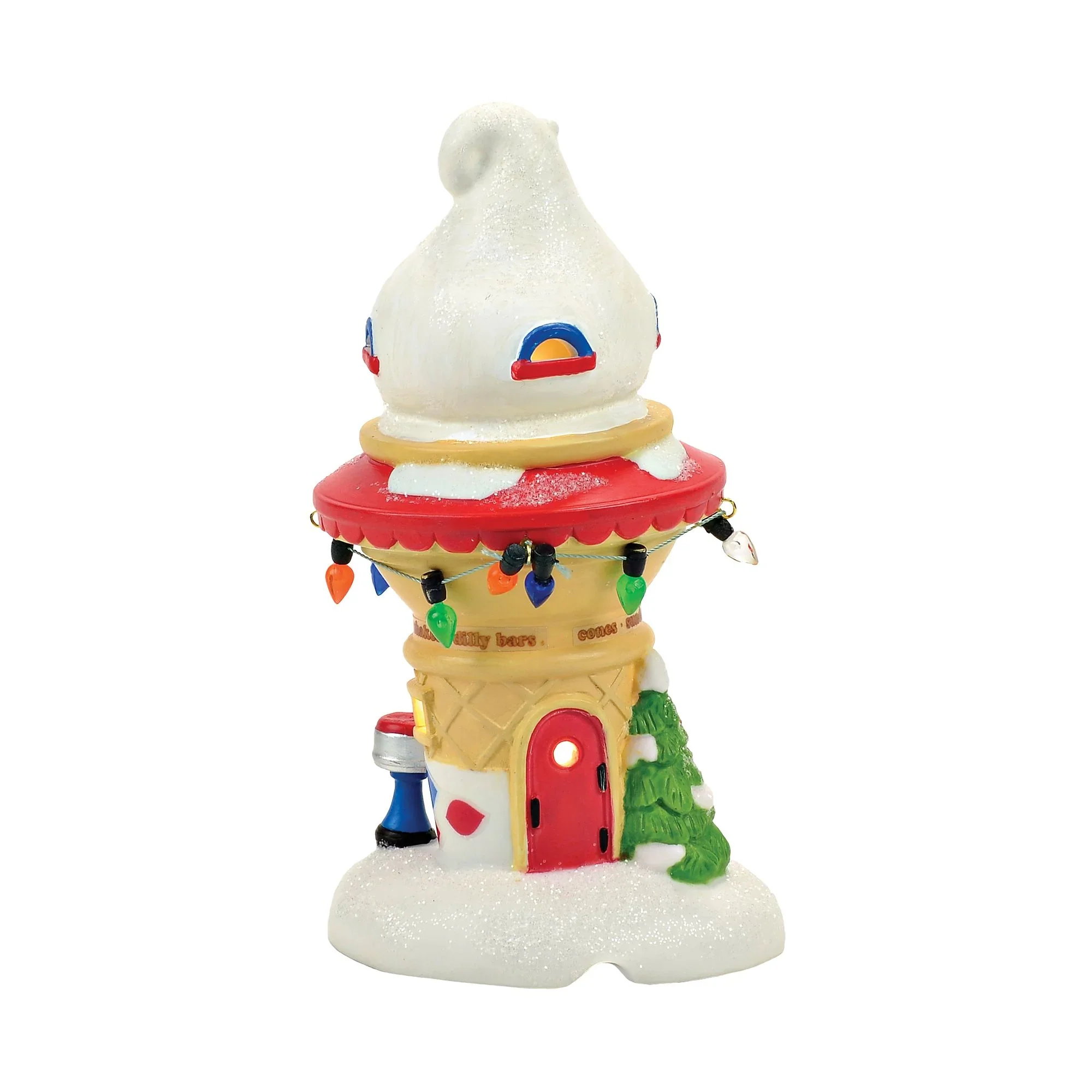 North Pole Series Village - Santa's DQ Cone House Lighted Figurine, 5.2" - Image 2