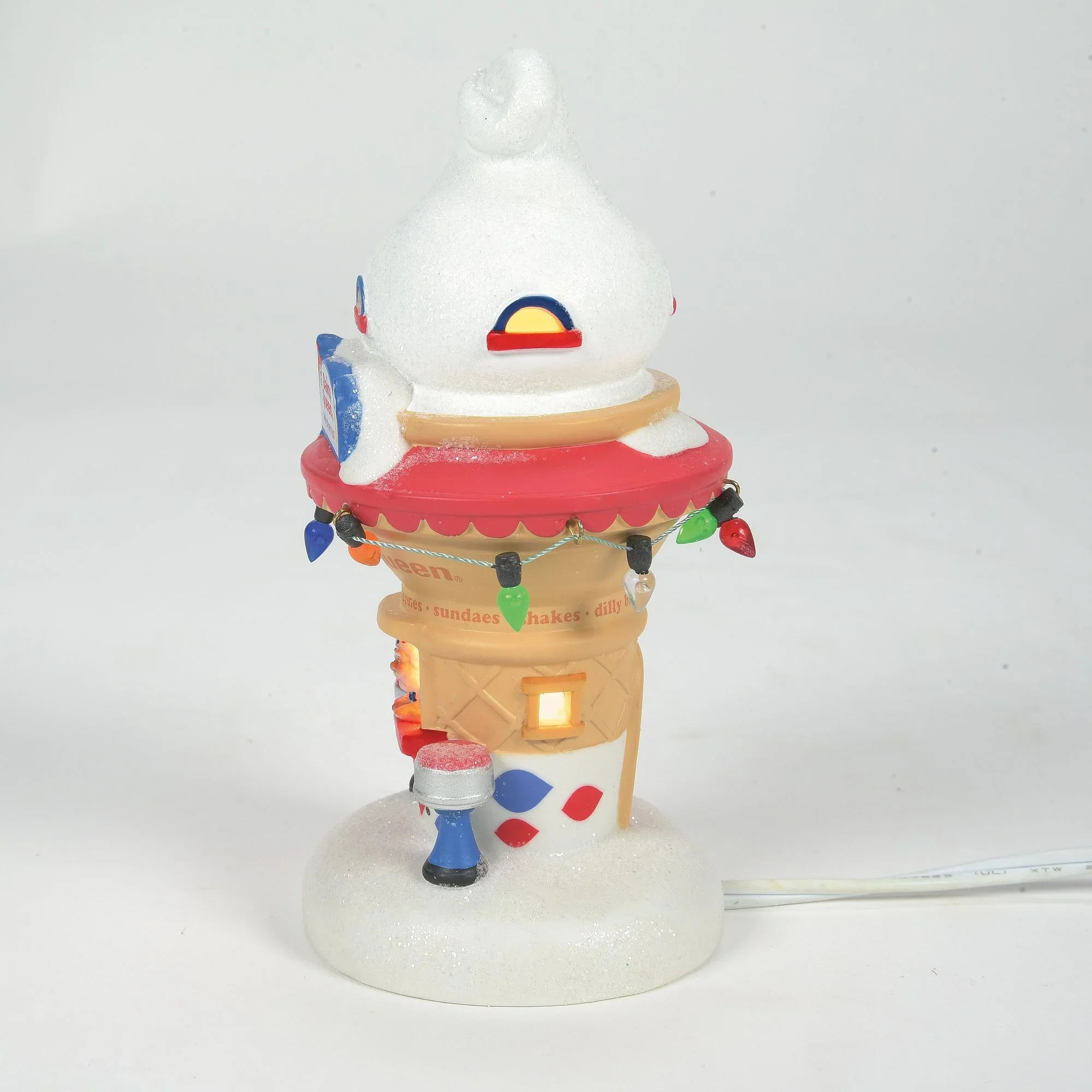 North Pole Series Village - Santa's DQ Cone House Lighted Figurine, 5.2" - Image 4