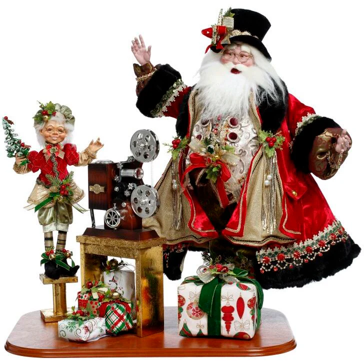 Santa's Family Movies Figurine, 15"