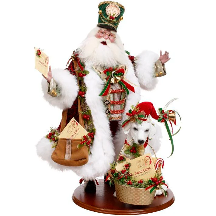 Santa's Mail Call with Dog Figurine, 26"