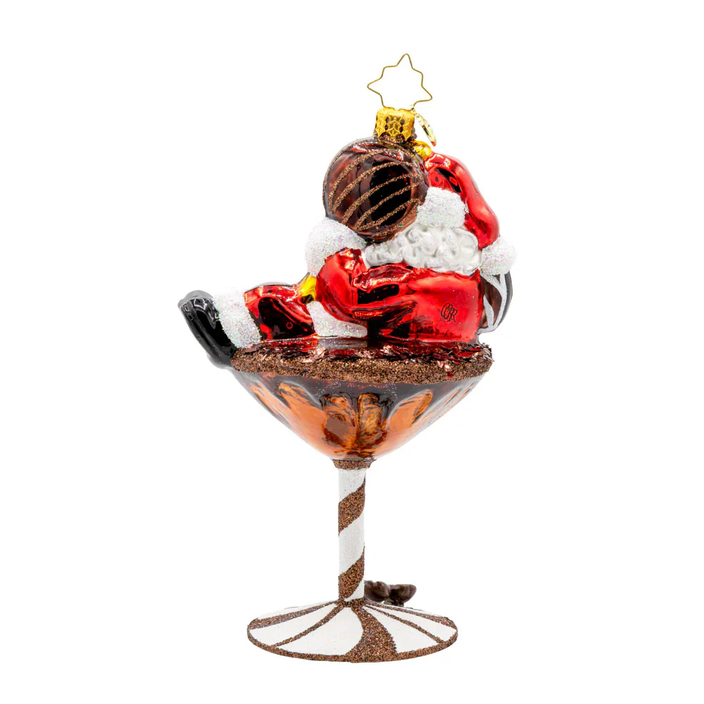 Santa's Merry Martini Brew Glass Ornament, 6.5" - Image 3