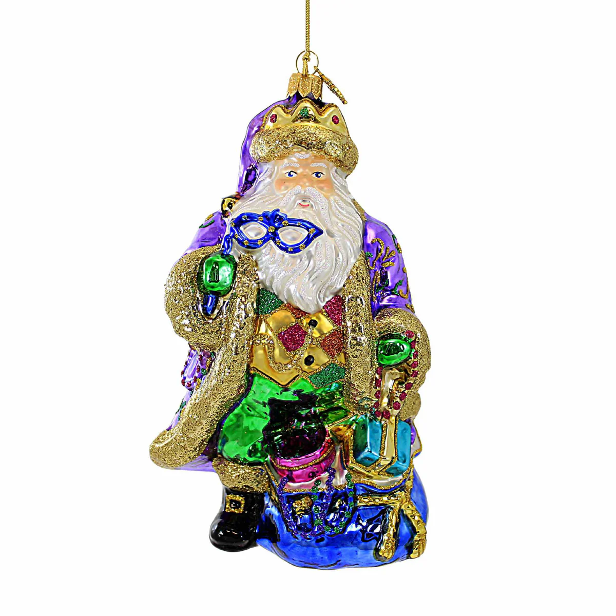 Santa's Ready for Carnival Ornament, 7"