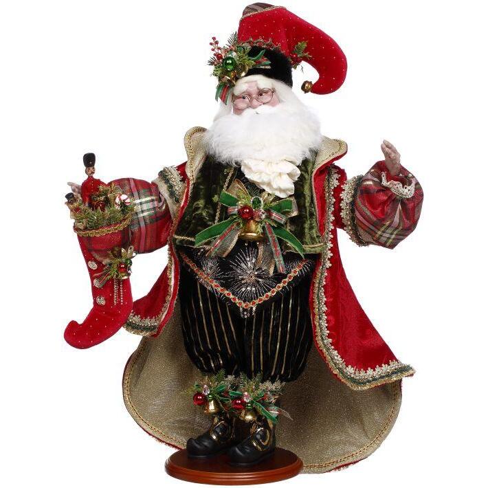 Santa's Stocking Santa Figurine, 25"