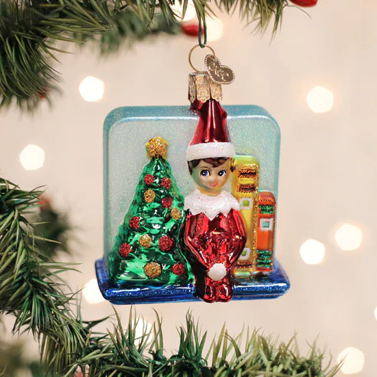 Scout Elf Storytime Ornament, 3.25"