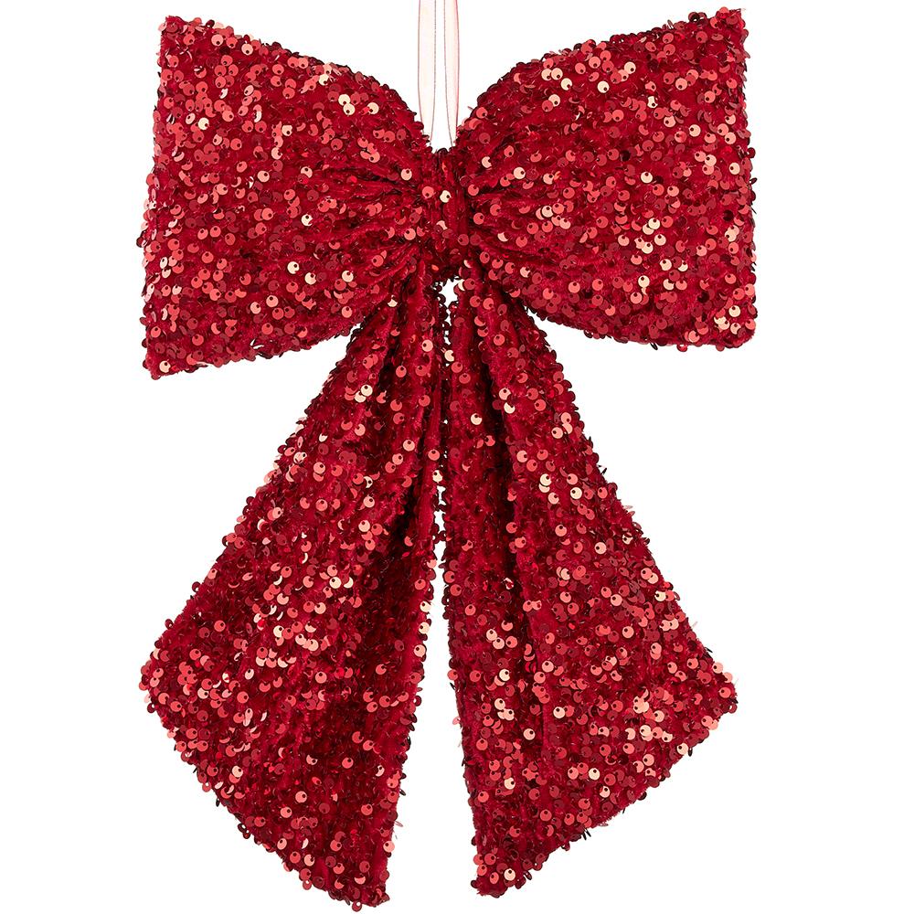 Sequin Bow, 10" x 15" (Red)