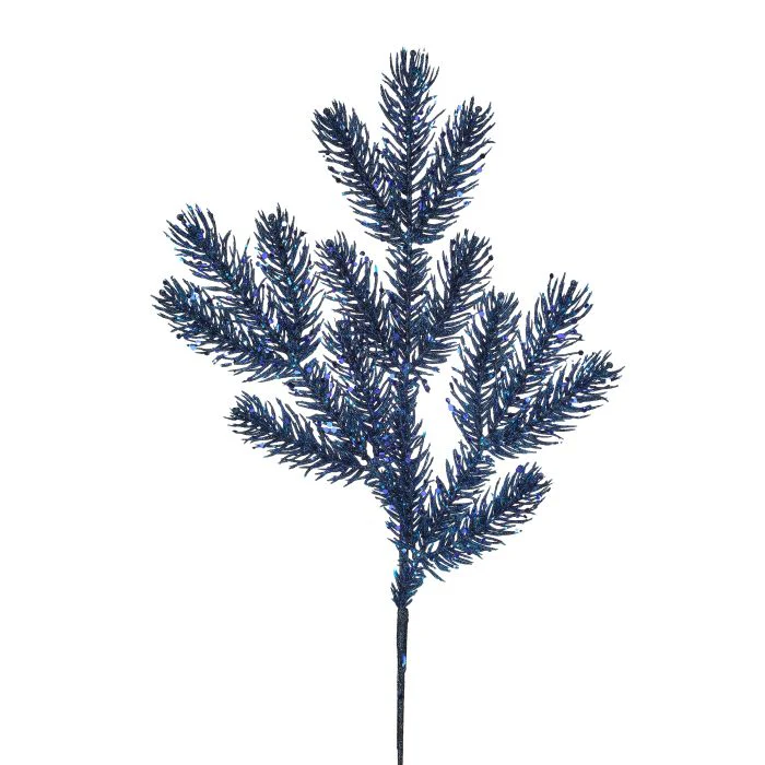 Sequin Glitter Spruce Spray, 21" (Midnight Blue)