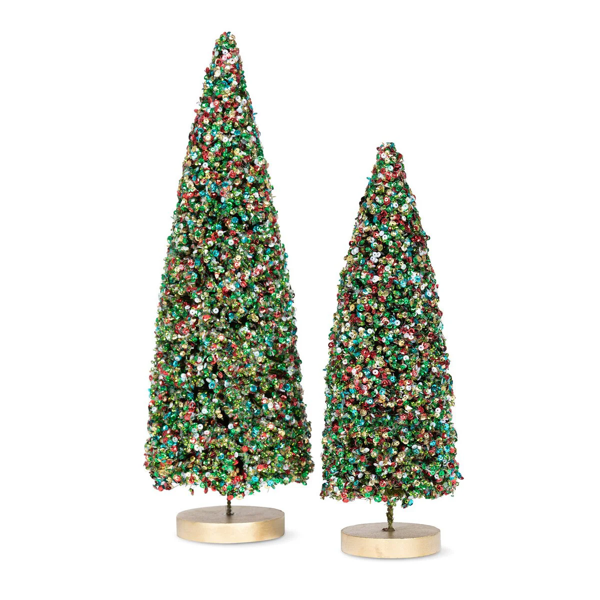 Sequined Sisal Tabletop Tree, Set of 2
