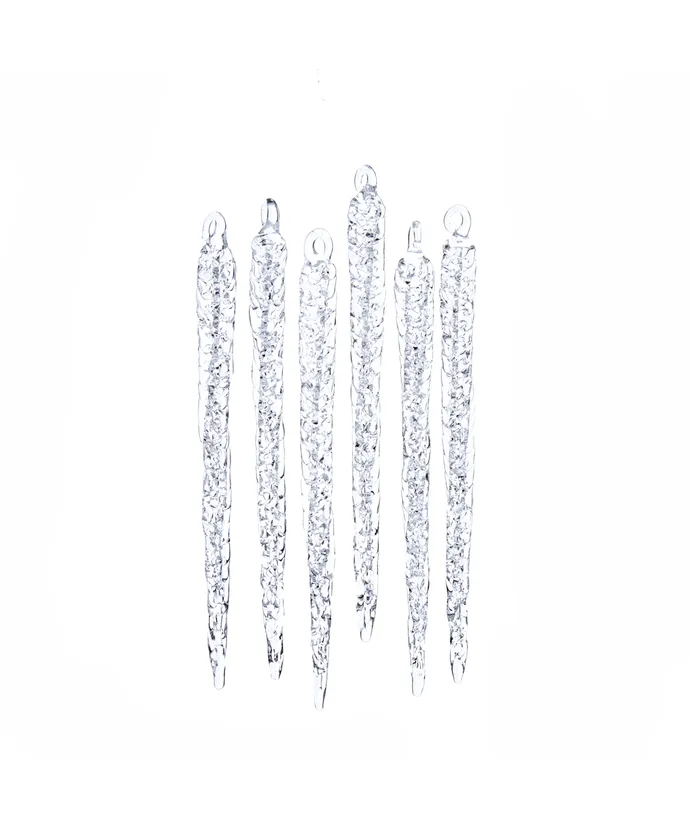 Spun Glass Icicle Ornaments, 6-Piece Box