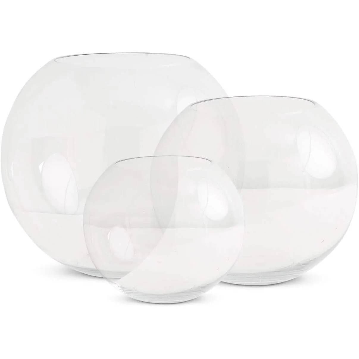 Glass Round Vases (Set of 3)