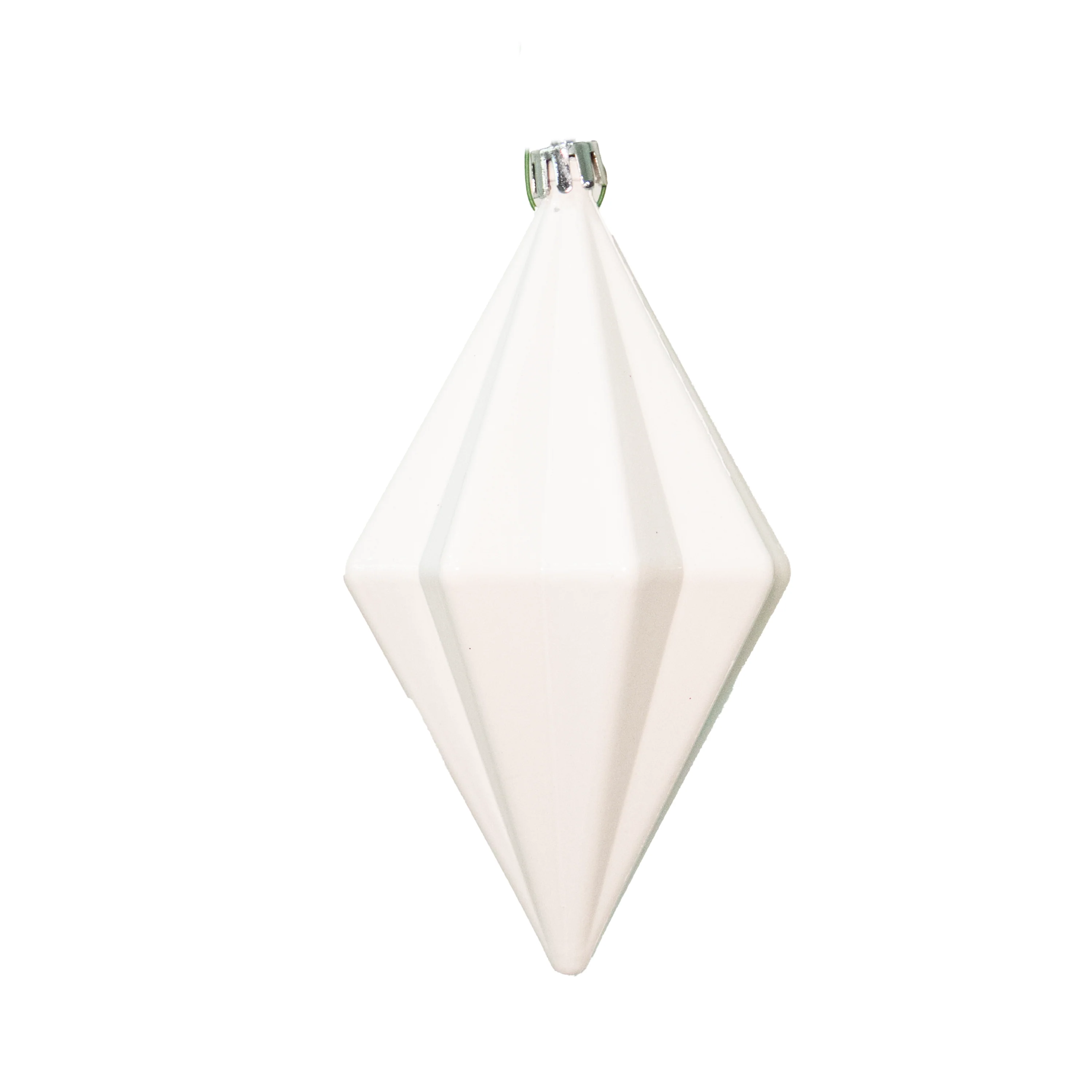 Shatterproof White Enamel Glitter Finial Ornament, 10"