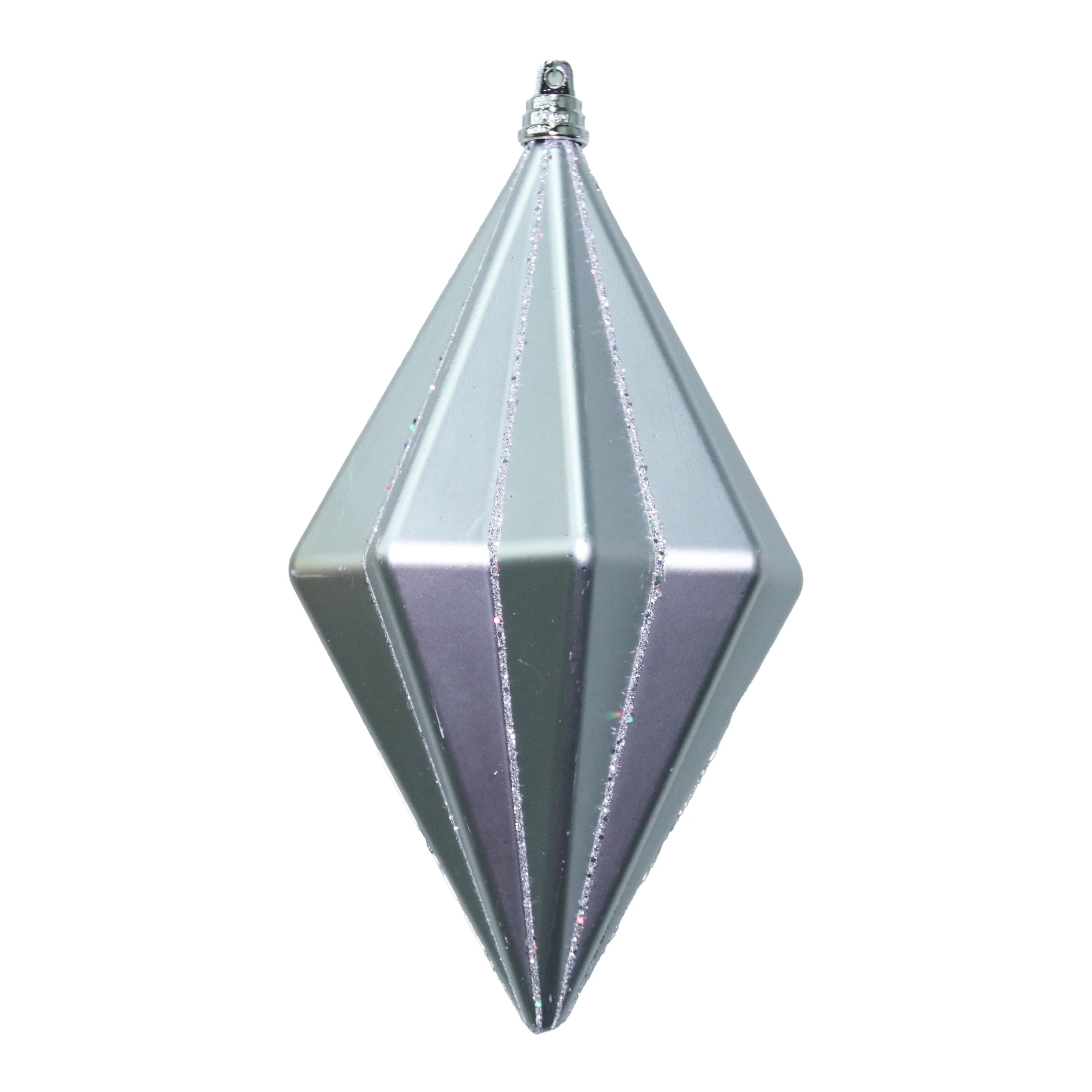 Shatterproof Silver Matte Glitter Finial Ornament, 10"