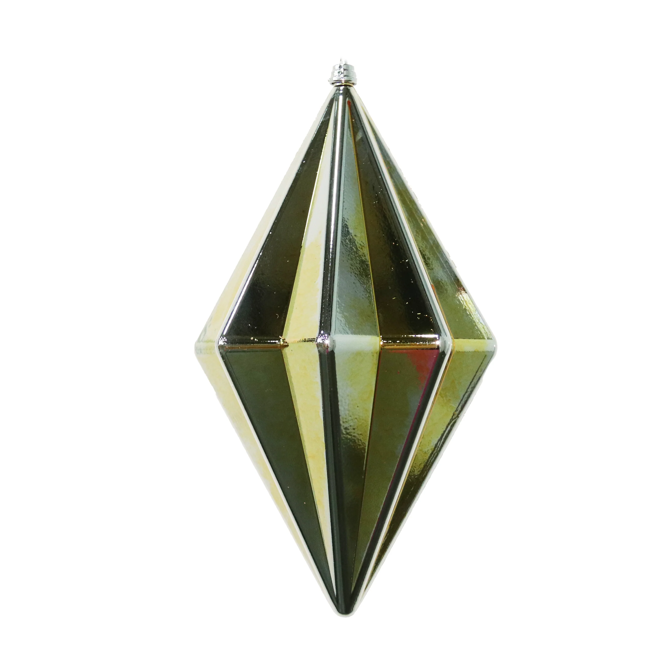 Shatterproof Sand Gold W/Silver Shiny Finial Ornament, 5.5"