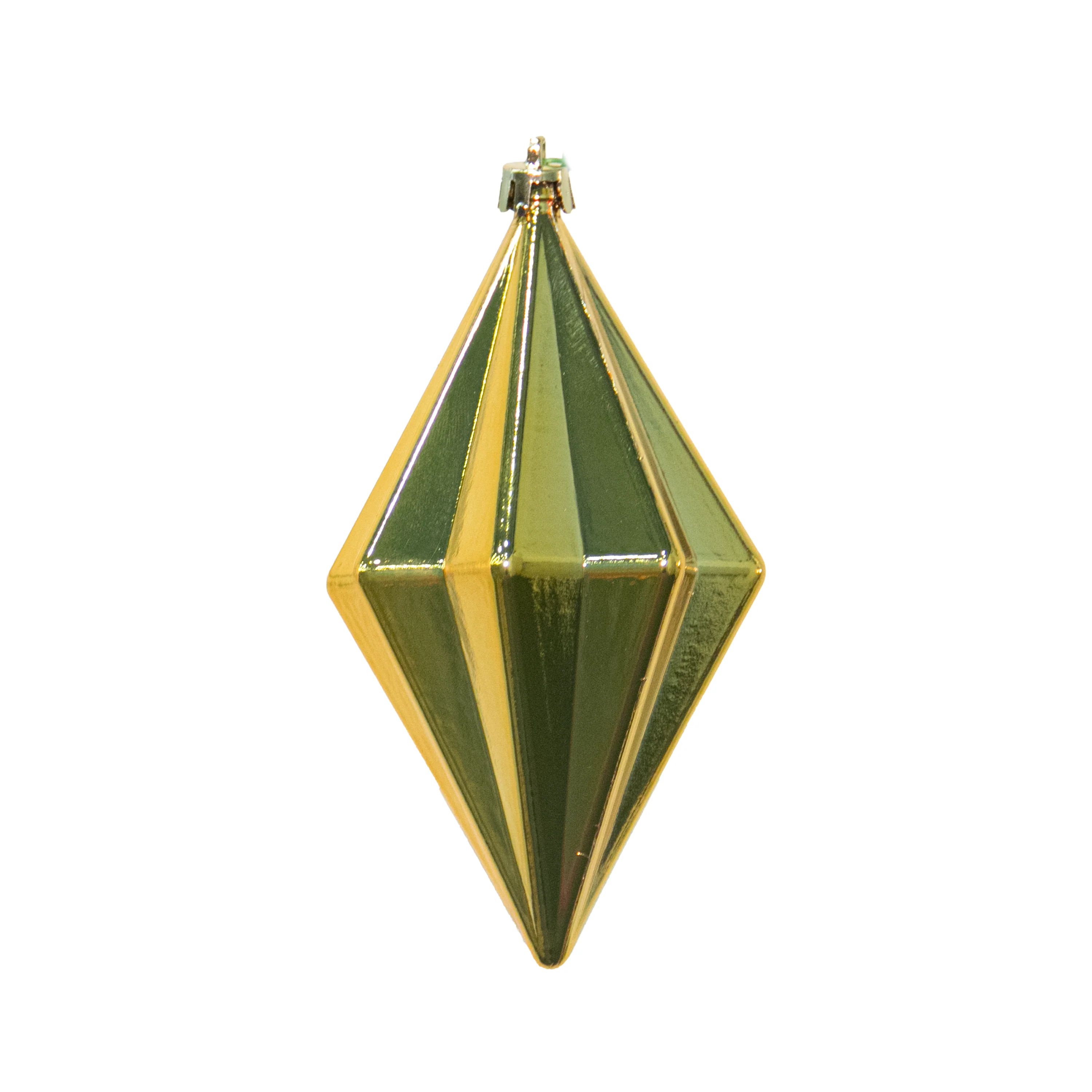 Shatterproof Plastic UV Gold Shiny Finial Ornament, 5.5"