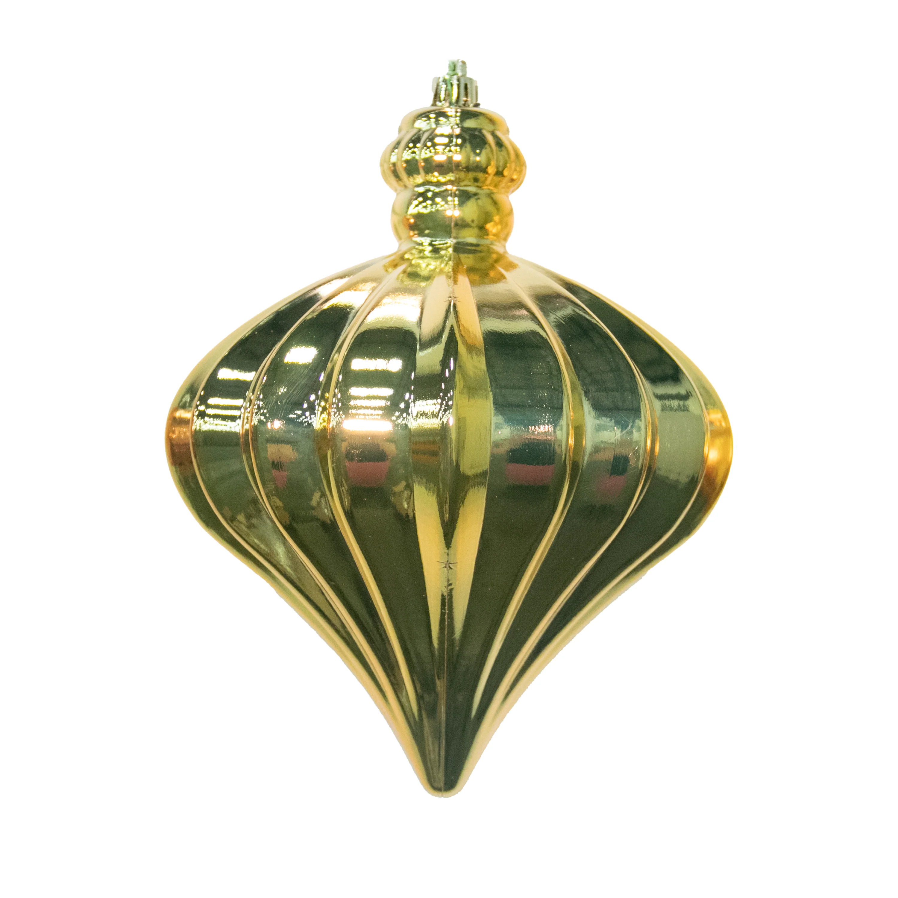 Shatterproof Plastic UV Gold Shiny Coconut Ornament, 7"(H) x 6"(W)