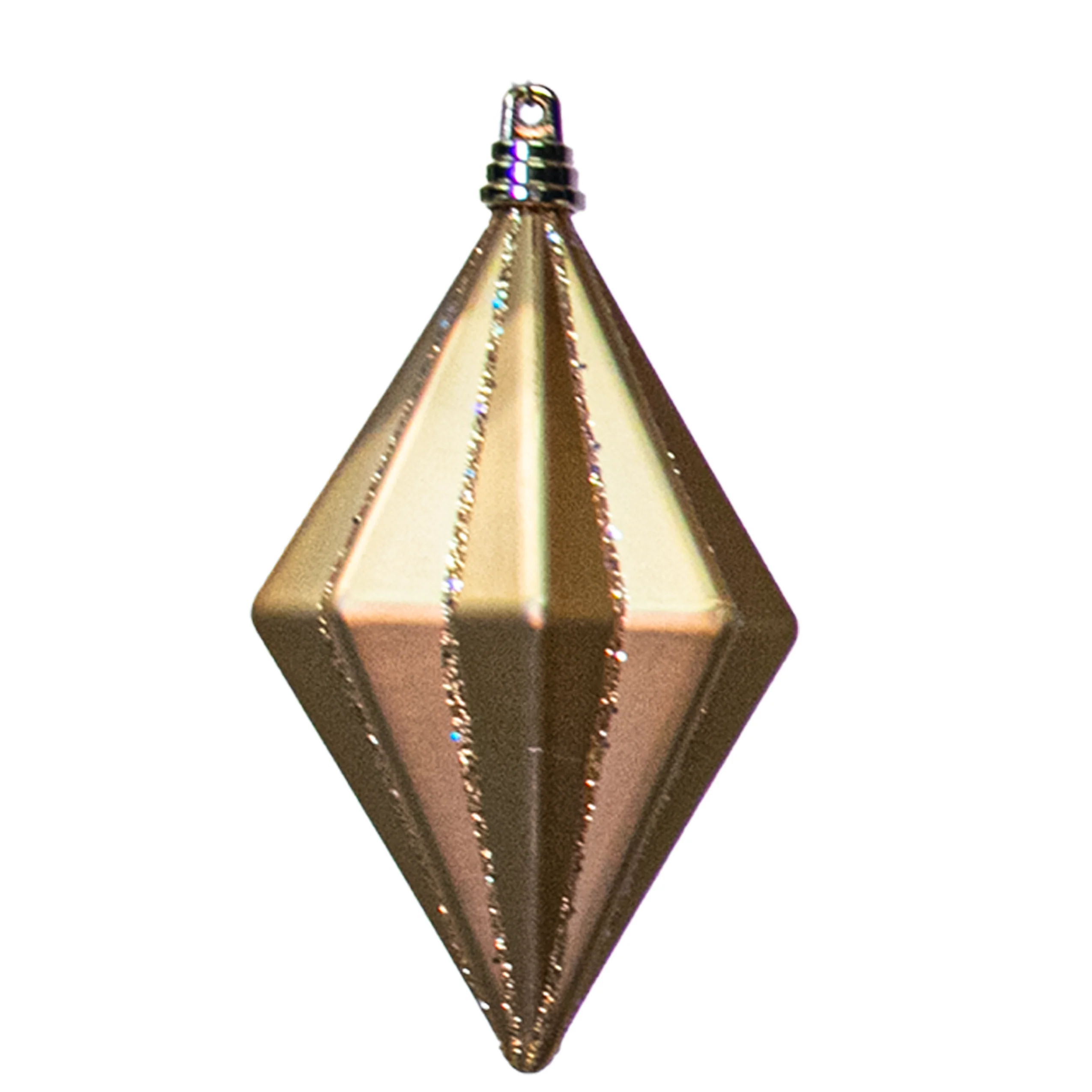 Shatterproof Gold Matte Glitter Finial Ornament W/Wire, 8"