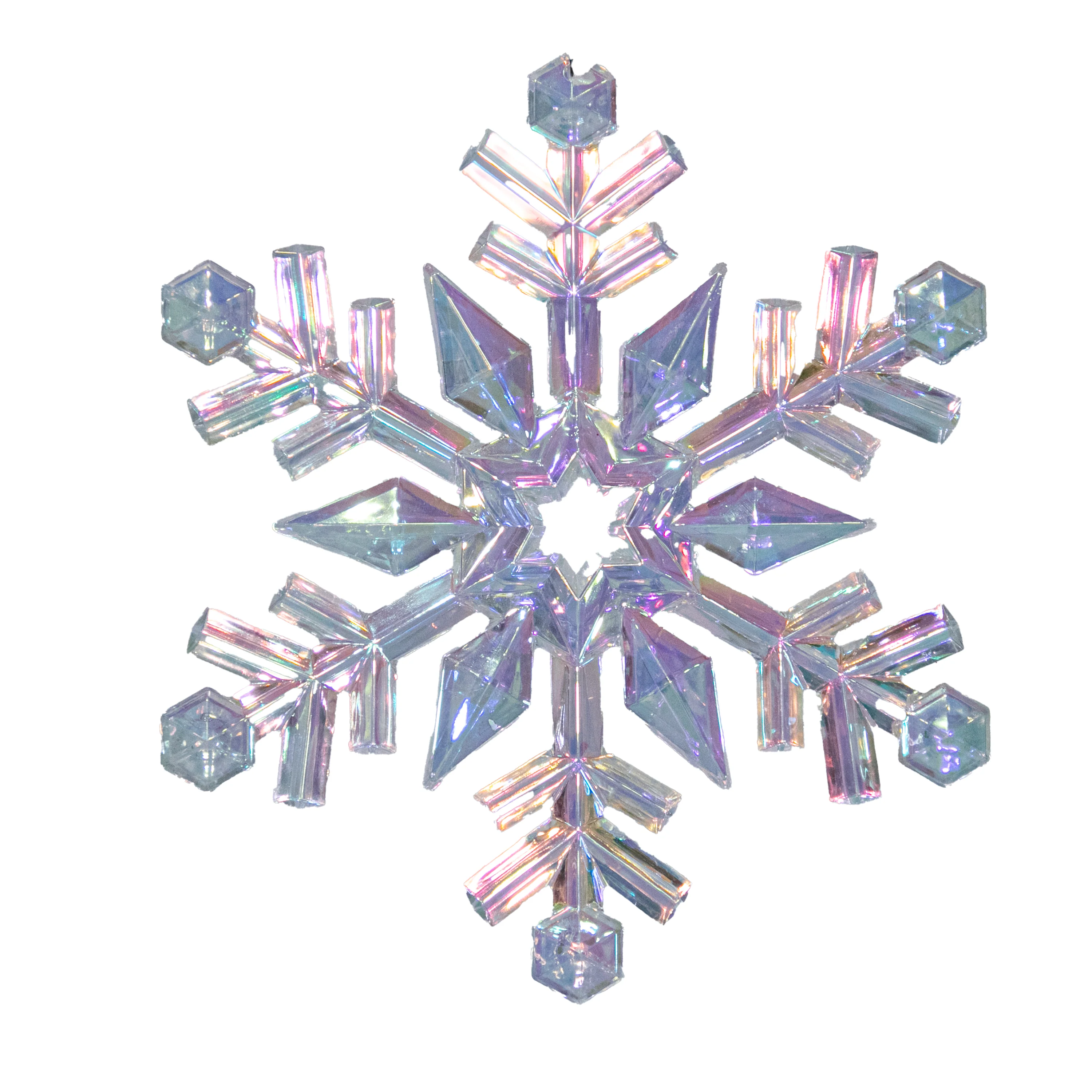 Shatterproof Acrylic Clear/Iridescent Snowflake Ornament, 9"