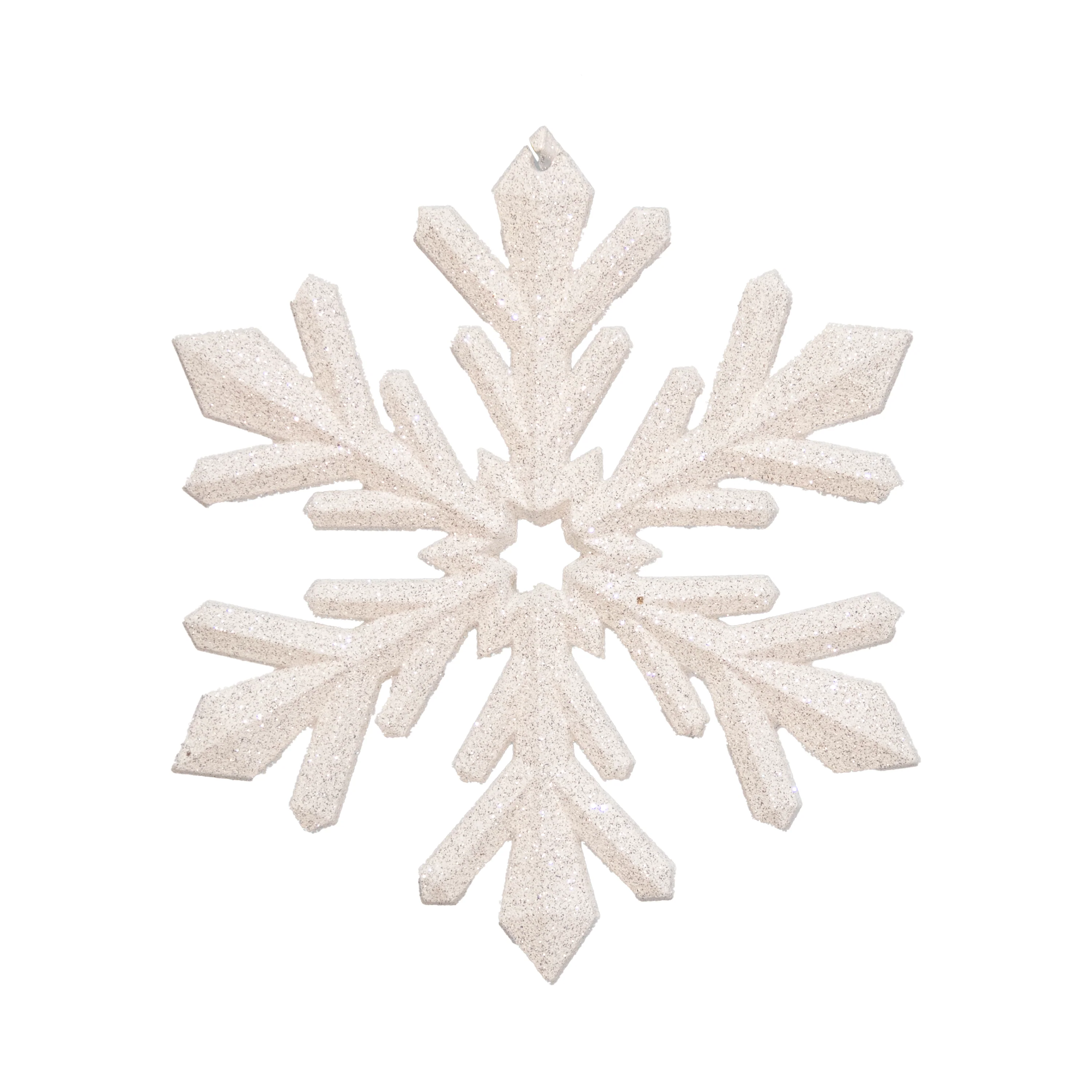 Shatterproof Acrylic White/Glitter Snowflake Ornament, 9"