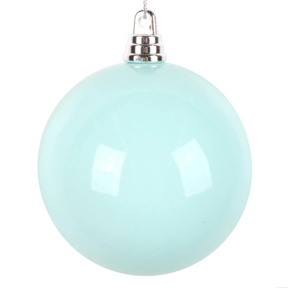 Shatterproof Aqua Enamel Ball UV Ornament, 3" (Set of 12)