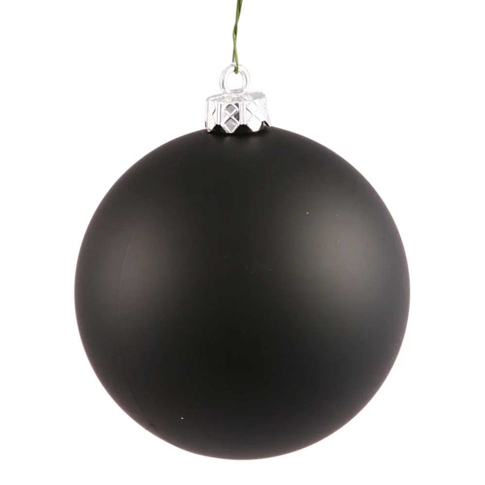Shatterproof Black Matte Ball Ornament, 4" (100MM)