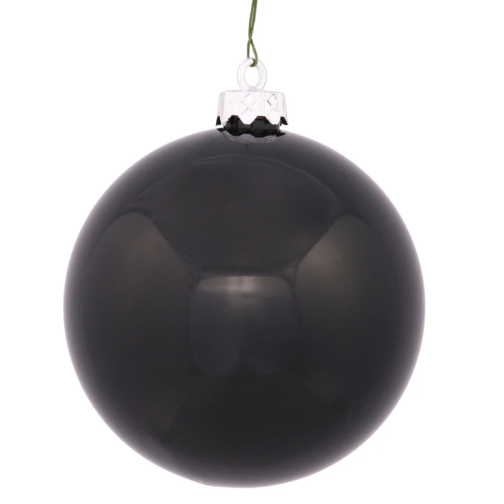 Shatterproof Black Shiny Ball Ornament, 6" (150MM)