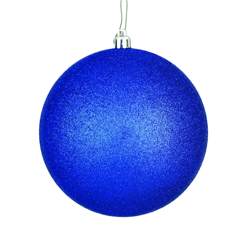 Shatterproof Blue Glitter Ball Ornament, 5.1" (130MM)