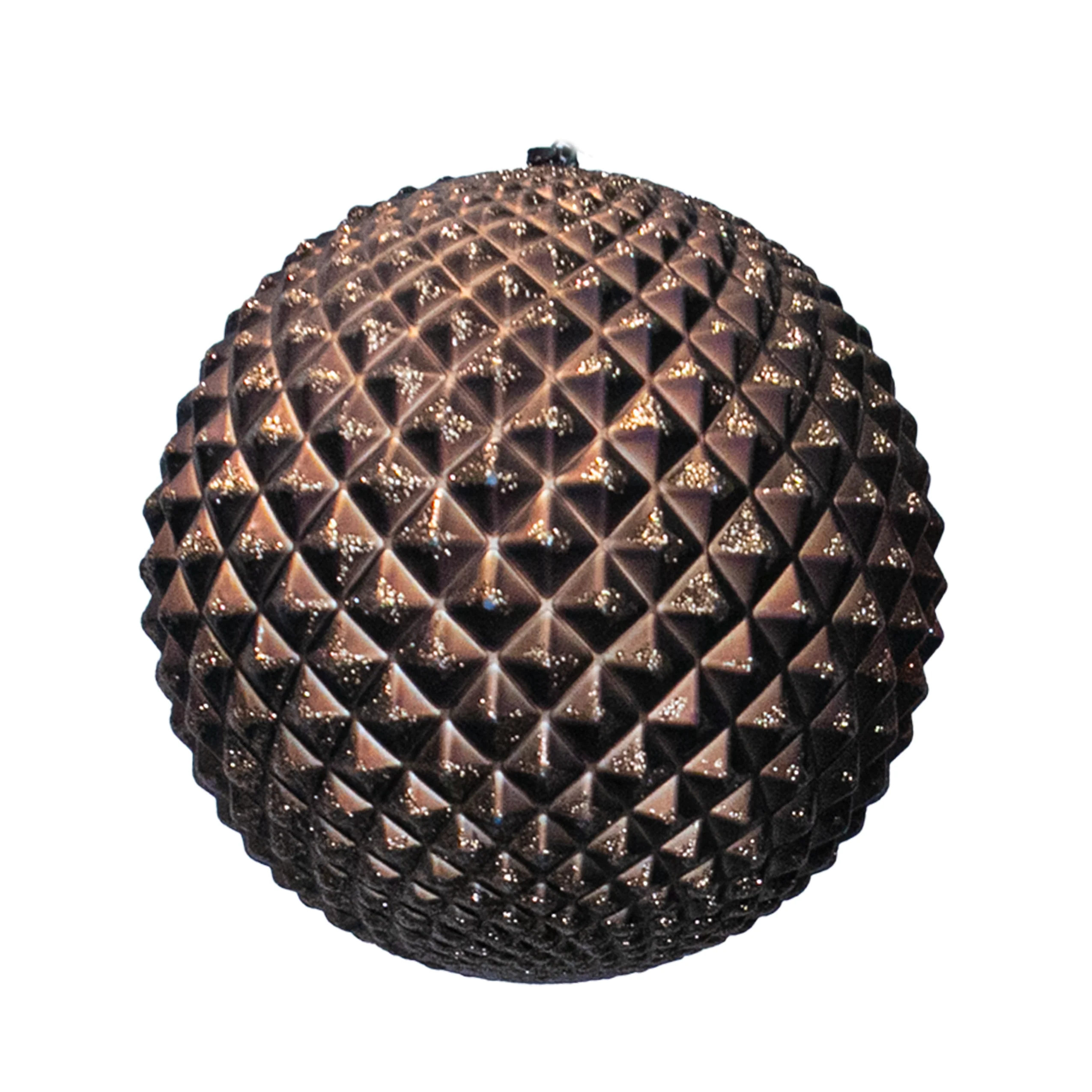Shatterproof Brown Glitter Durian Ball Ornament, 5" (130MM)