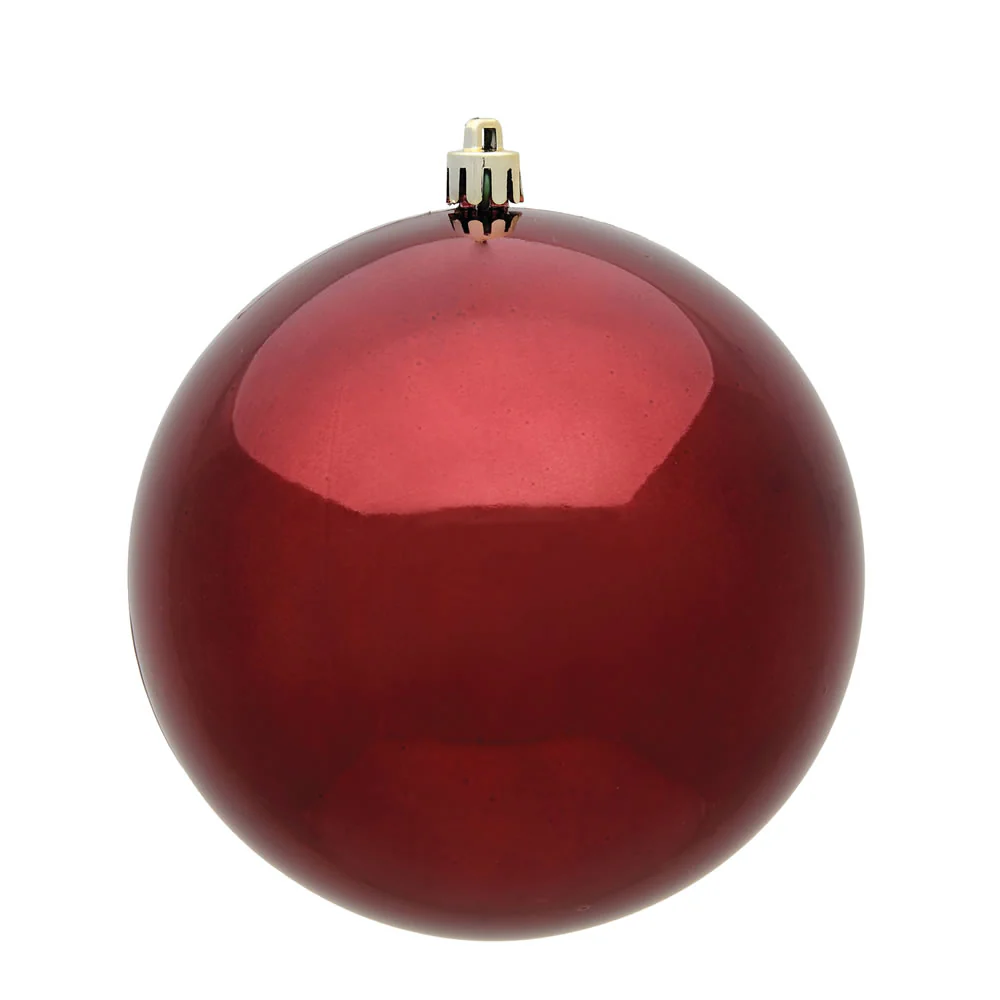 Shatterproof Red Shiny Ball UV Ornament, 8" (200MM)