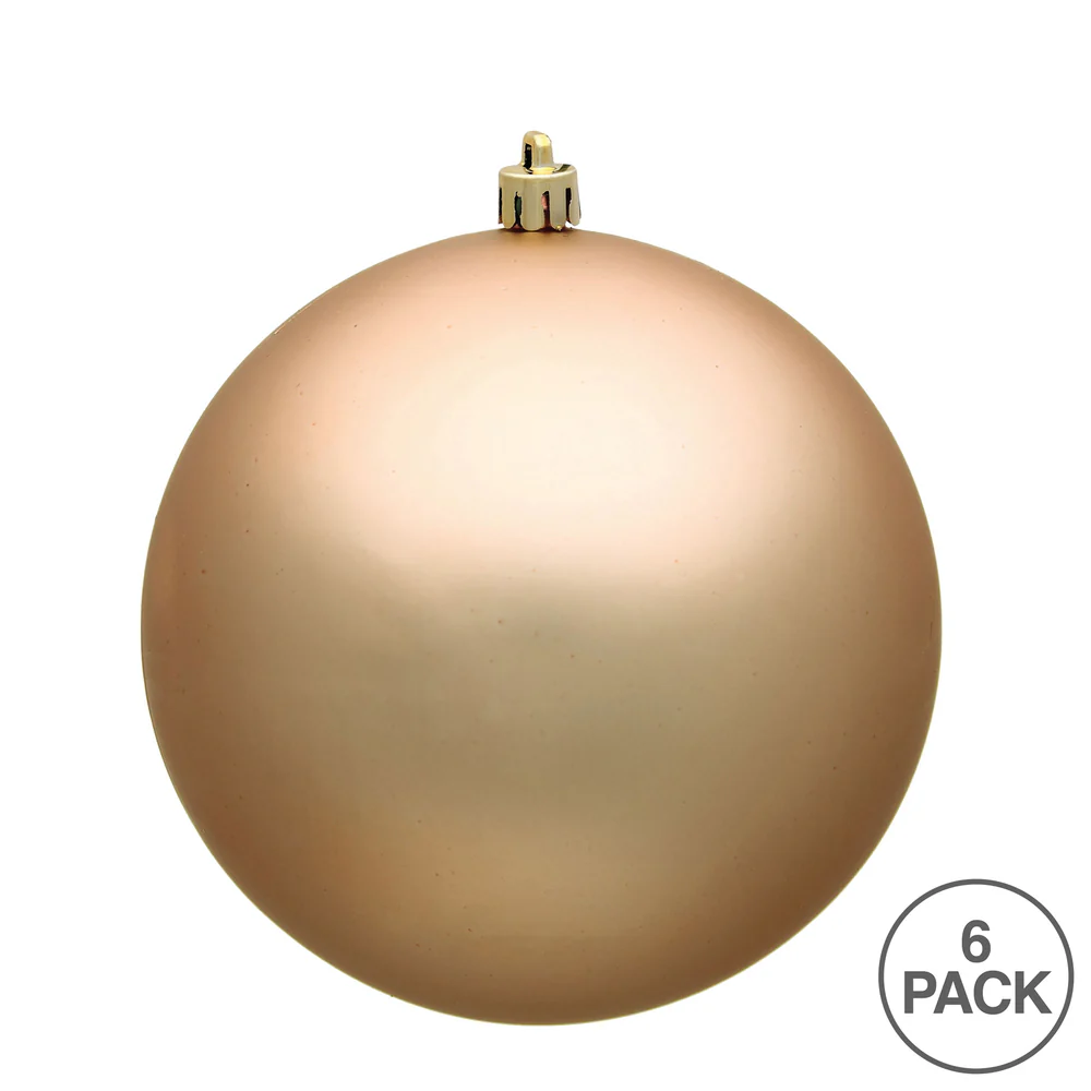 Shatterproof Café Latte Matte Ball UV Ornament, 4" (Set of 6)