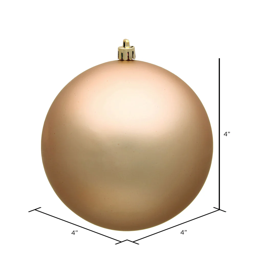 Shatterproof Café Latte Matte Ball UV Ornament, 4" (Set of 6) - Image 2