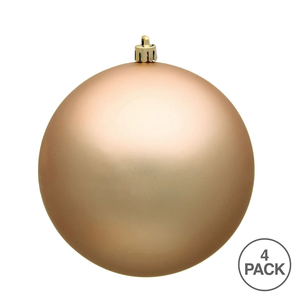 Shatterproof Café Latte Matte Ball UV Ornament, 6" (Set of 4) - Image 2