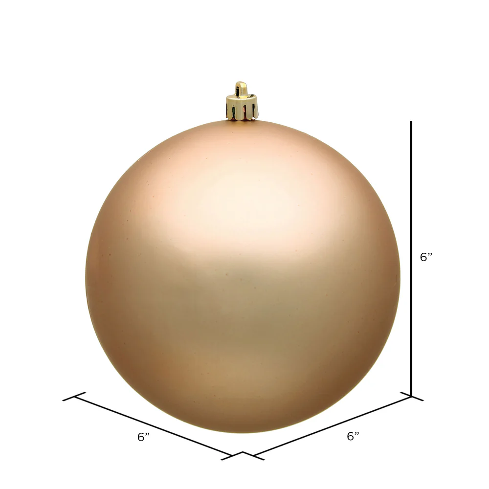 Shatterproof Café Latte Matte Ball UV Ornament, 6" (Set of 4) - Image 3