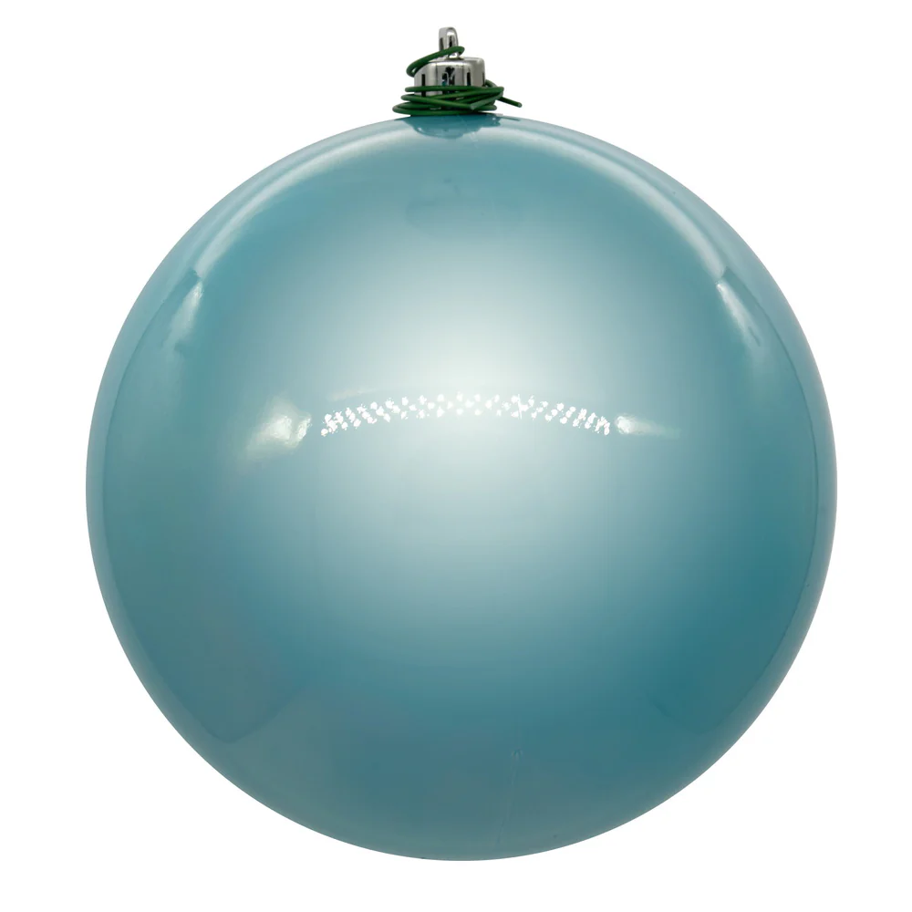 Shatterproof Baby Blue Candy Apple Ball Ornament