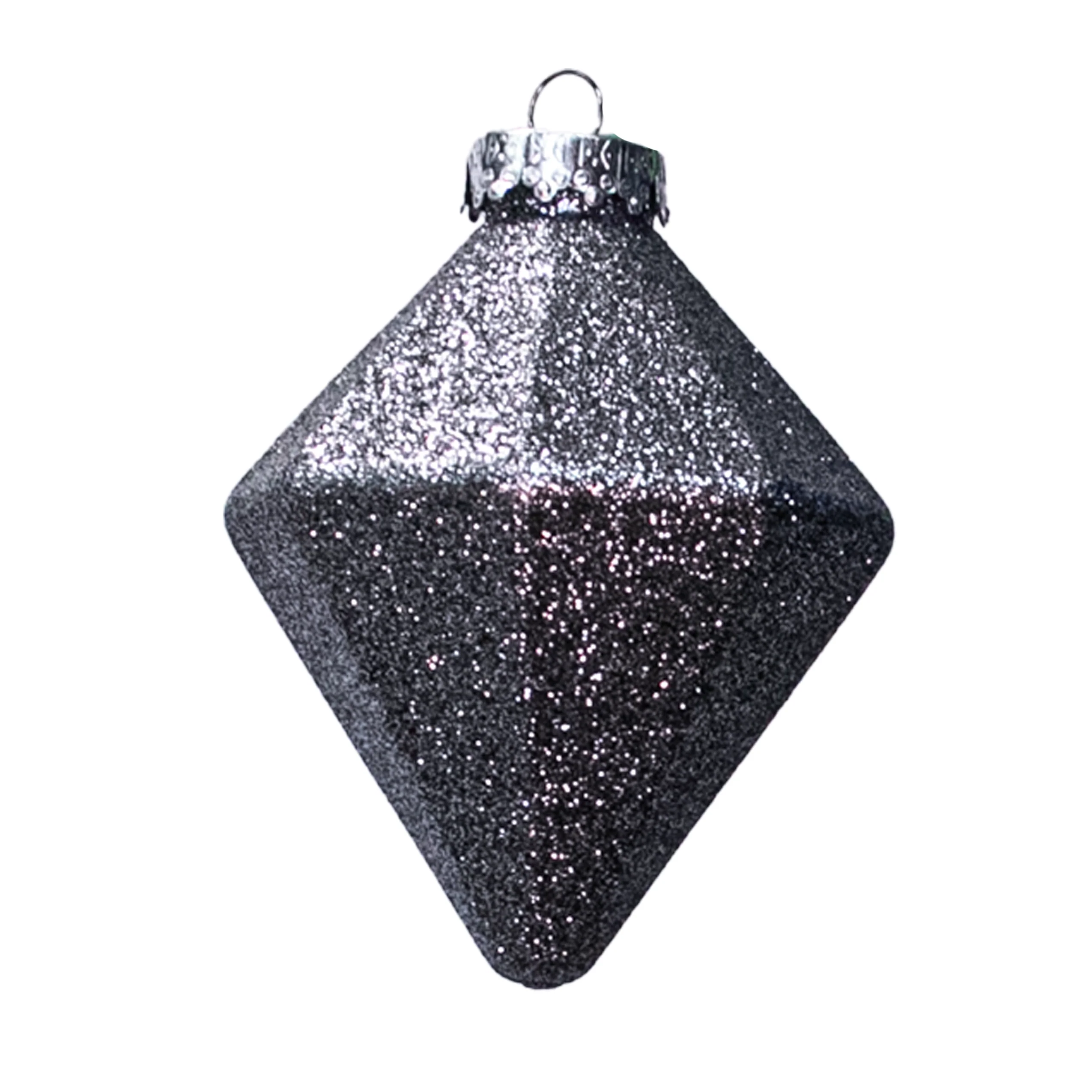 Shatterproof Chrome Glitter Diamond Ornament, 4" (100MM)