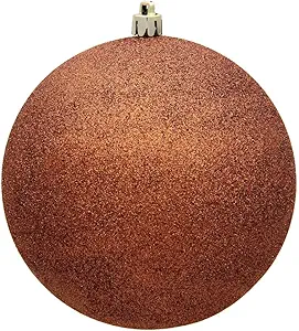 Shatterproof Copper Glitter Ball Ornament, 4" (100MM)