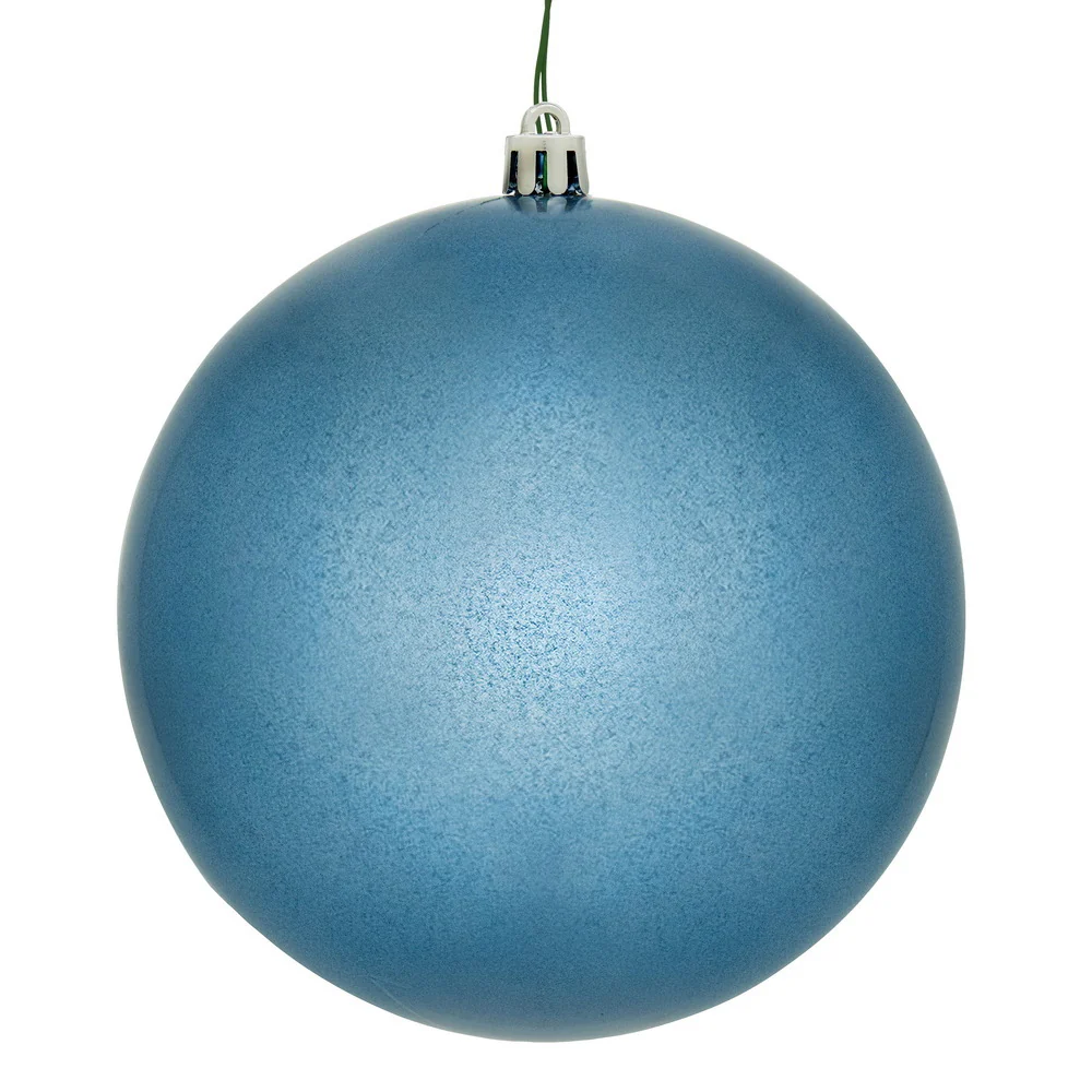 Shatterproof Denim Blue Candy Ball UV Ornament, 4" (Set of 6)