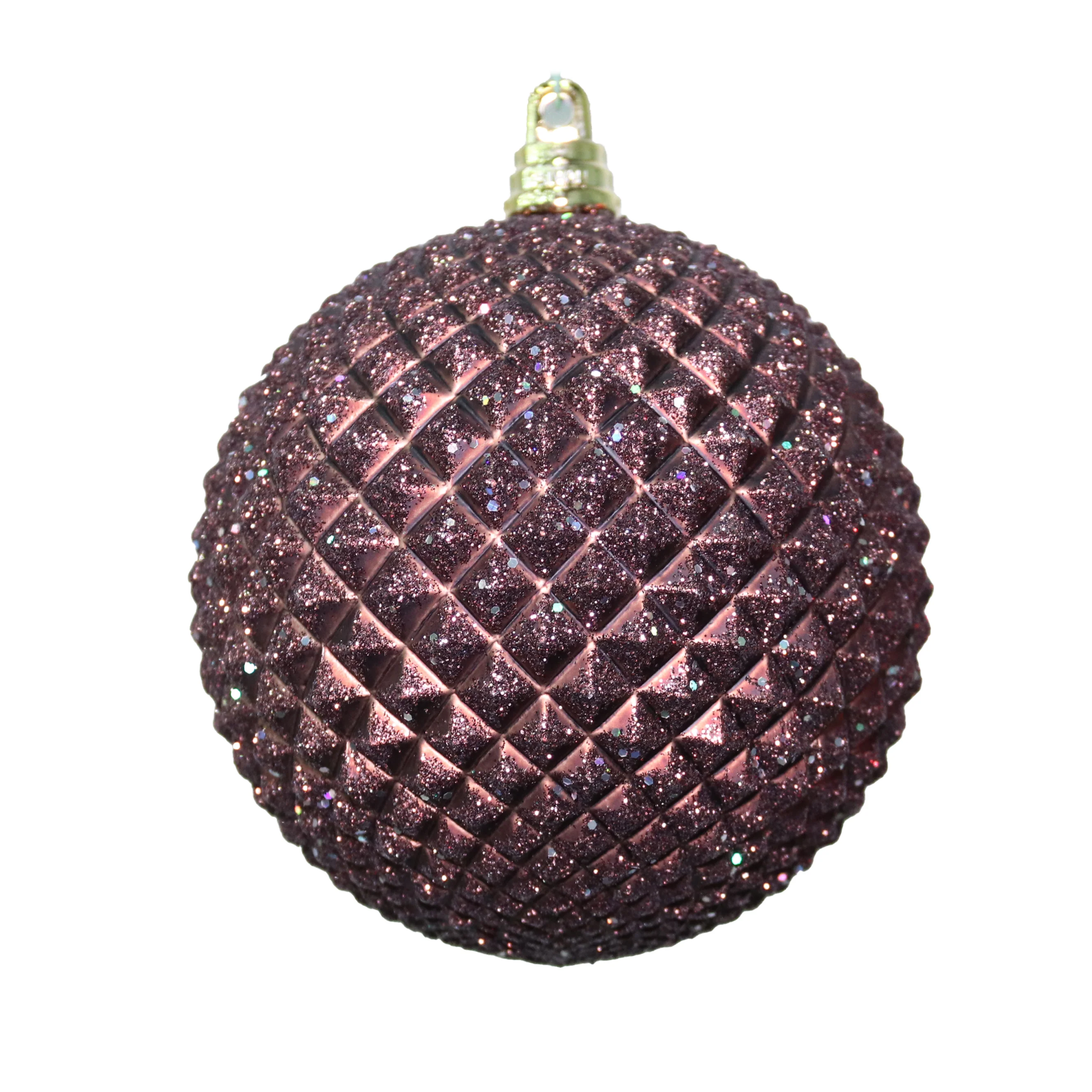 Shatterproof Chocolate W/Coffee Matte Glitter Durian Ball Ornament, 4" (100MM)