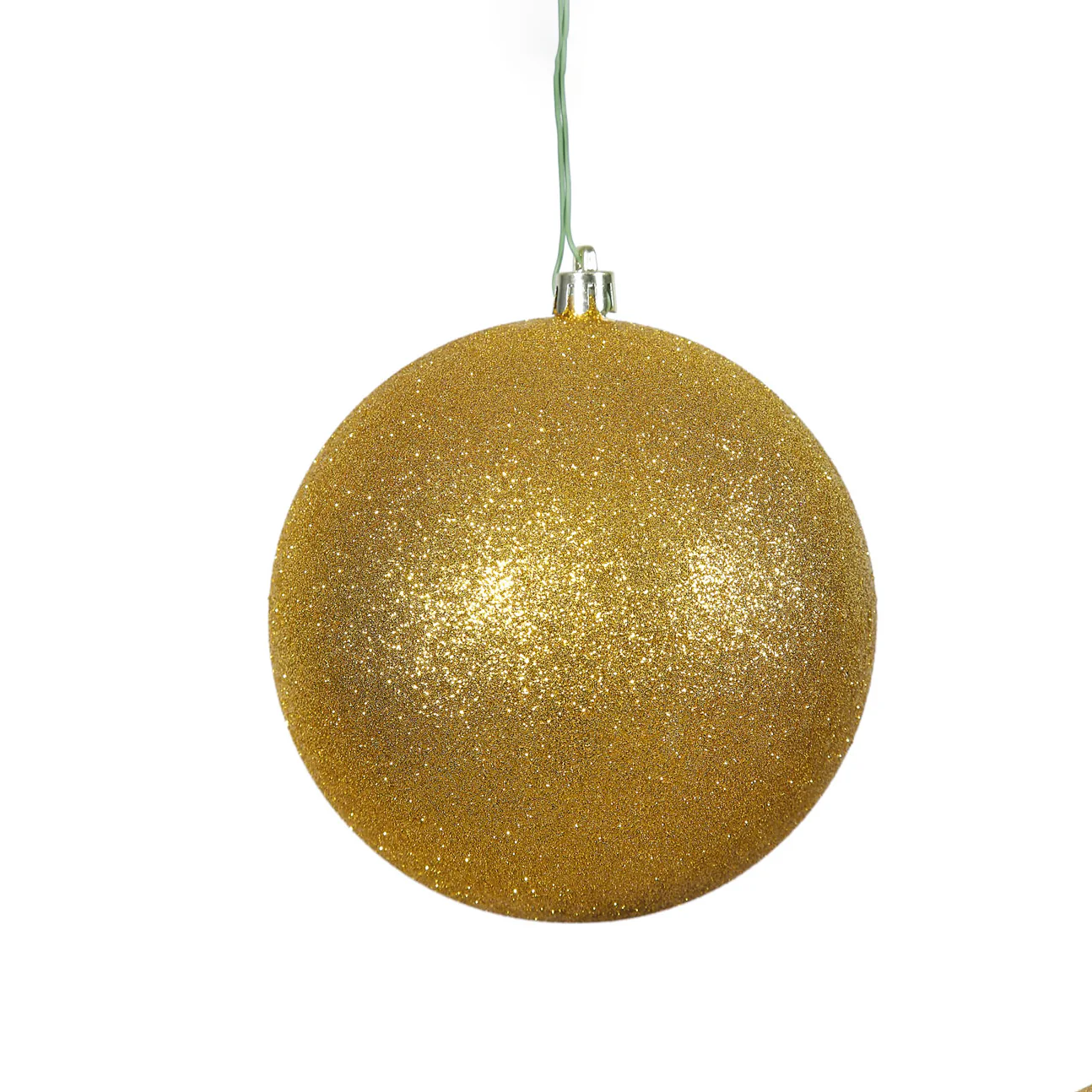 Shatterproof Gold Glitter Ball Ornament, 4" (100MM)