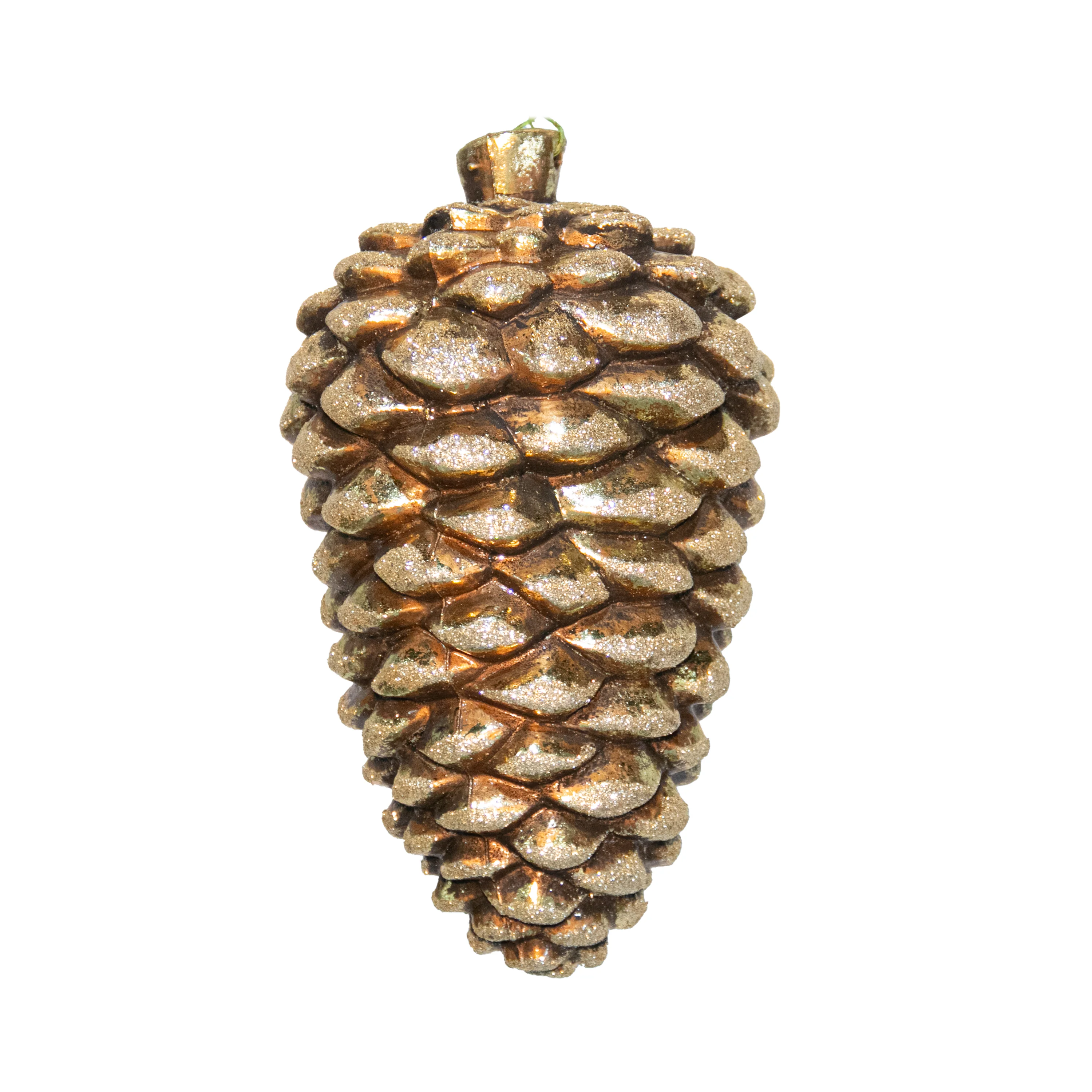 Shatterproof Gold Glitter Pinecone Ornament, 8"