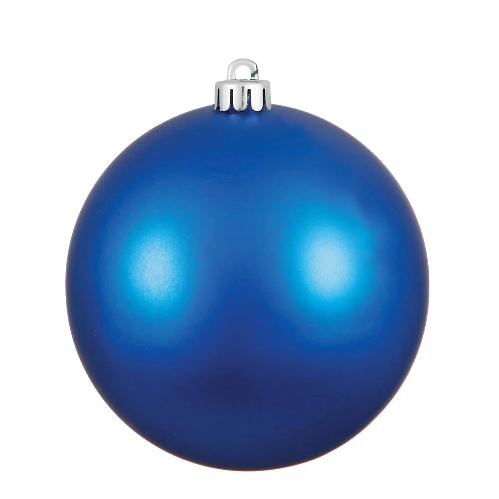 Shatterproof Blue Matte Ball Ornament, 4" (100MM)
