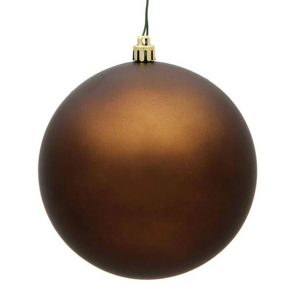 Shatterproof Chocolate Matte Ball Ornament, 4" (100MM)