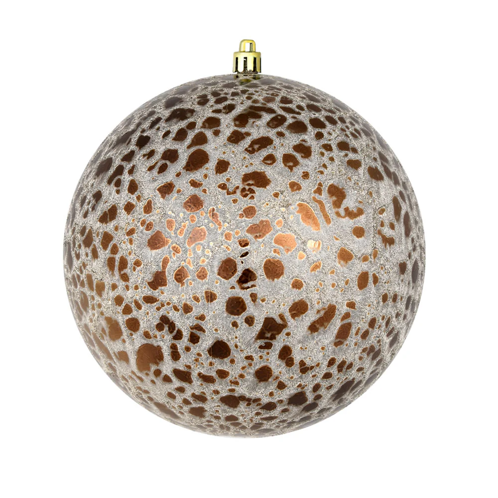 Shatterproof Mocha Crackle Ball UV Ornament, 6" (Set of 4)