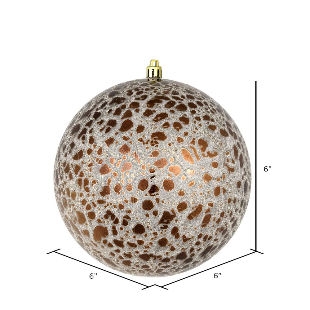 Shatterproof Mocha Crackle Ball UV Ornament, 6" (Set of 4) - Image 2